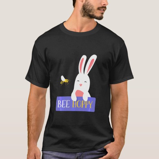Bee Hoppy Funny Animals Bestfriends Bunny Hopper B T-Shirt (Vorderseite)