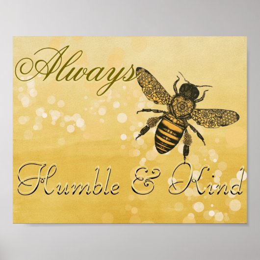 Bee Humble & Kind Poster (Vorne)