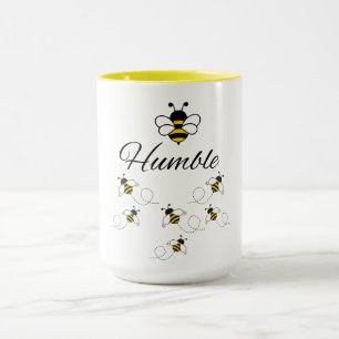 BEE HUMBLE ZWEITONIGE SONNE GELB WEIß MOTIVATIONAL TASSE