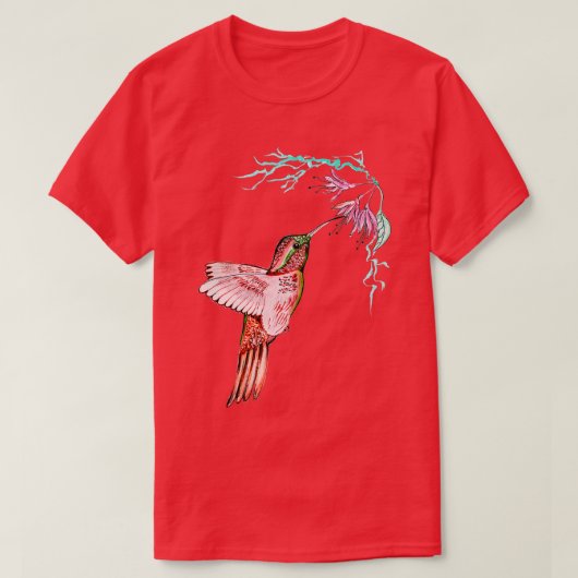 Bee Hummingbird Beautiful Bird Liebhaber T-Shirt (Design vorne)