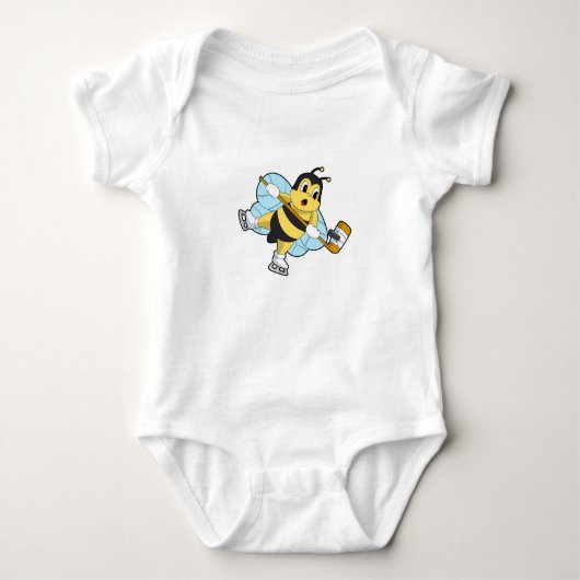 Bee Ice Hockey Eishockey-Stab Baby Strampler (Vorderseite)