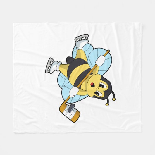 Bee Ice Hockey Eishockey-Stab Fleecedecke (Vorderseite (Horizontal))