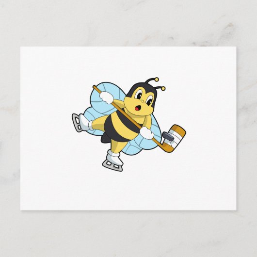 Bee Ice Hockey Eishockey-Stab Postkarte (Vorderseite)