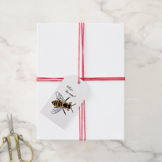 Bee Illustration wirst du meine Geschenkmarke sein Geschenkanhänger (Mit Garn)