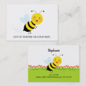 Bee in Tulip Garden Play Date Calling Card Telefonnummerkarte (Vorne/Hinten)