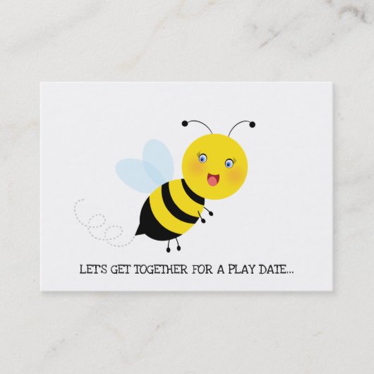 Bee in Tulip Garden Play Date Calling Card Telefonnummerkarte (Vorderseite)