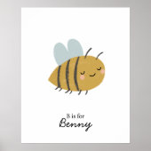 Bee Initial Letter Kinderzimmer Wall Art Poster (Vorne)