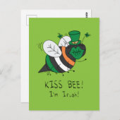 Bee Irish Funny St. Patrick's Day Postkarte (Vorne/Hinten)