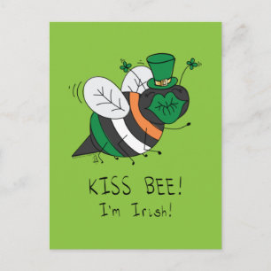 Bee Irish Funny St. Patrick's Day Postkarte