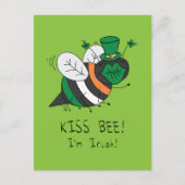 Bee Irish Funny St. Patrick's Day Postkarte (Vorderseite)