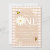 Bee ist nicht sie ONEderful Daisy First Birthday Einladung (Vorderseite)