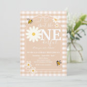 Bee ist nicht sie ONEderful Daisy First Birthday Einladung (Stehend Vorderseite)