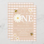 Bee ist nicht sie ONEderful Daisy First Birthday Einladung (Vorne/Hinten)