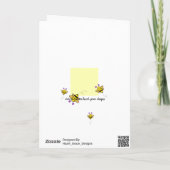 Bee Joyous Whimsical Floral Faltkarte Karte (Rückseite)