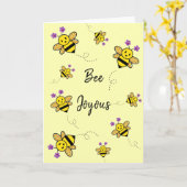 Bee Joyous Whimsical Floral Faltkarte Karte (Gelbe Blume)