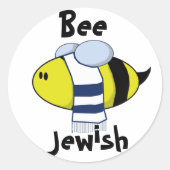 "Bee jüdisch" Runder Aufkleber (Vorderseite)