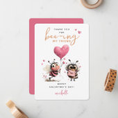 Bee Kids Classroom Valentines Day Mitteilungskarte (Vorderseite/Rückseite Beispiel)