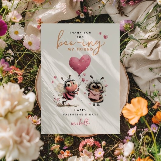 Bee Kids Classroom Valentines Day Mitteilungskarte