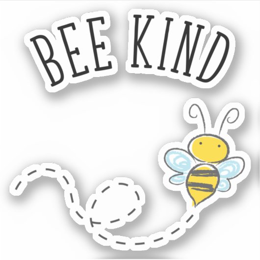 Bee Kind Aufkleber (Vorderseite)