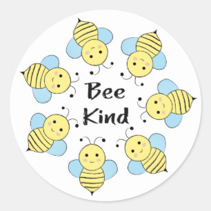 Bee Kind Bees Runder Aufkleber