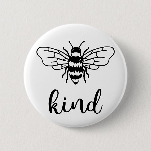 Bee Kind Black Button (Vorderseite)