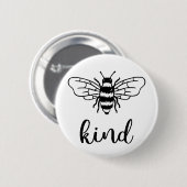 Bee Kind Black Button (Vorne & Hinten)