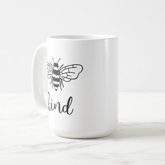 Bee Kind Black Kaffeetasse (Vorderseite Links)
