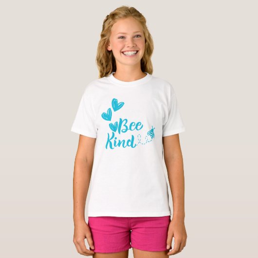 Bee Kind" Blue Hearts Tee (Vorne ganz)
