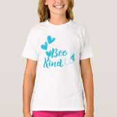 Bee Kind" Blue Hearts Tee (Vorderseite)