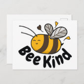 Bee Kind Bumble Bee Feiertagspostkarte (Vorne/Hinten)