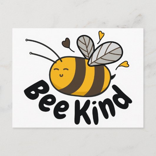 Bee Kind Bumble Bee Feiertagspostkarte (Vorderseite)