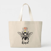 Bee Kind Bumble Bee Herz Wings Jumbo Stoffbeutel (Rückseite)