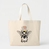 Bee Kind Bumble Bee Herz Wings Jumbo Stoffbeutel (Vorne)