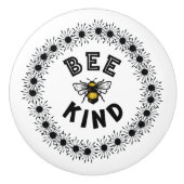 Bee Kind Bumble Bee Kindness Floral Design Keramikknauf (Vorderseite)