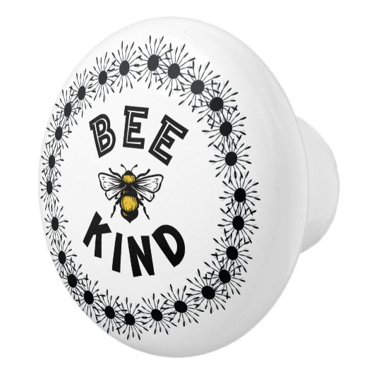 Bee Kind Bumble Bee Kindness Floral Design Keramikknauf (Rechts)