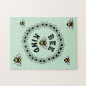 Bee Kind Bumble Bee Kindness Floral Design Puzzle (Horizontal)