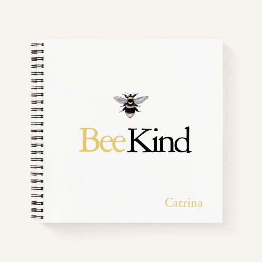 Bee Kind Bumblebee Journal Notizblock (Vorderseite)