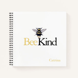 Bee Kind Bumblebee Yellow Black Journal Notebook Notizblock