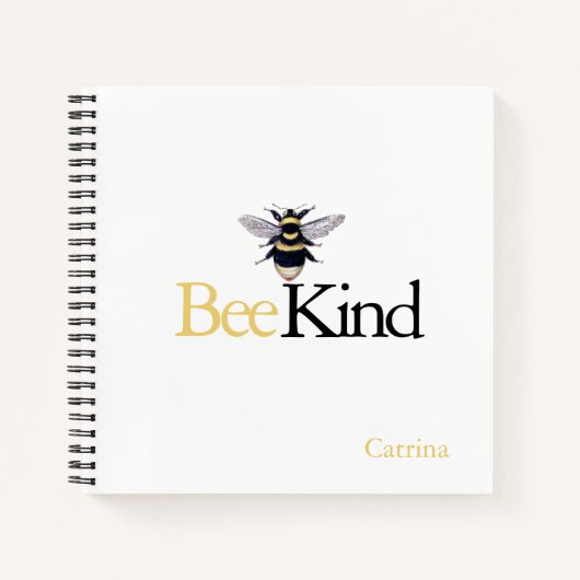 Bee Kind Bumblebee Yellow Black Journal Notebook Notizblock (Vorderseite)