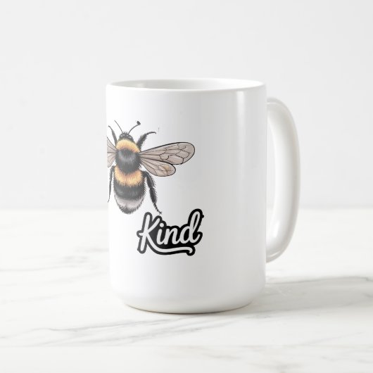 Bee Kind Cute Bumblebee Illustration - Inspiration Kaffeetasse (VorderseiteRechts)
