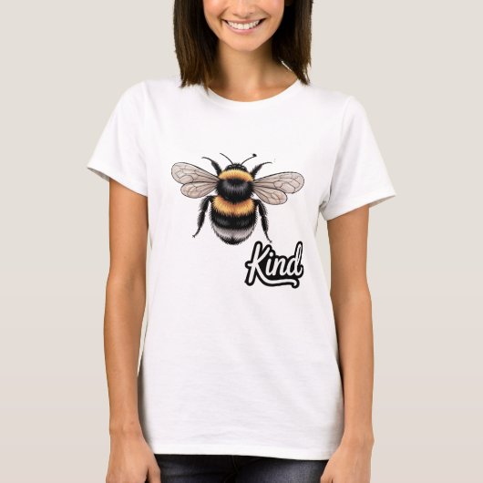 Bee Kind Cute Bumblebee Illustration - Inspiration T-Shirt (Vorderseite)