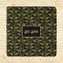 Bee Kind Elegantes Gold und Black Bee Muster Töpfeuntersetzer