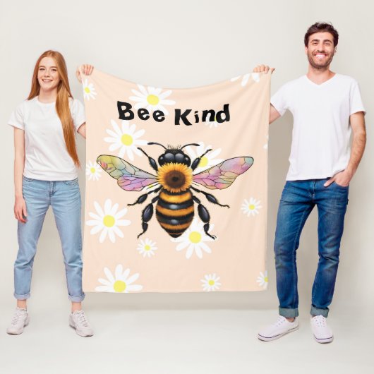 Bee Kind Fleecedecke (Beispiel)