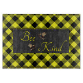 "Bee Kind" Gingham Schneidebrett (Vorderseite)