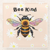 Bee Kind   Glasuntersetzer (Vorderseite)