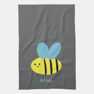 Bee Kind Gray Blue Geschirrtuch