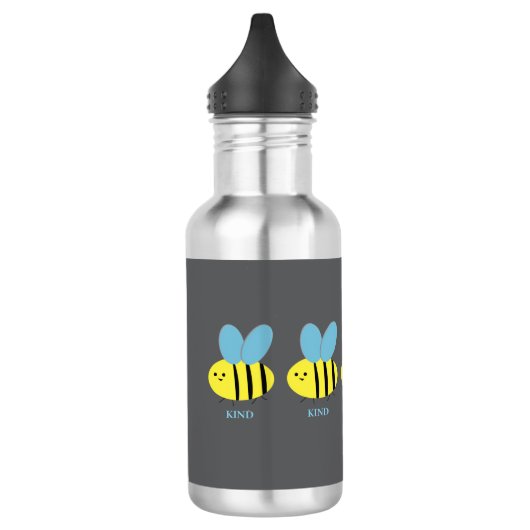 Bee Kind Gray Edelstahlflasche (Links)