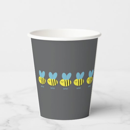 Bee Kind Gray Pappbecher (Vorderseite)
