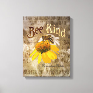 Bee Kind - Harmonische Natur Leinwanddruck