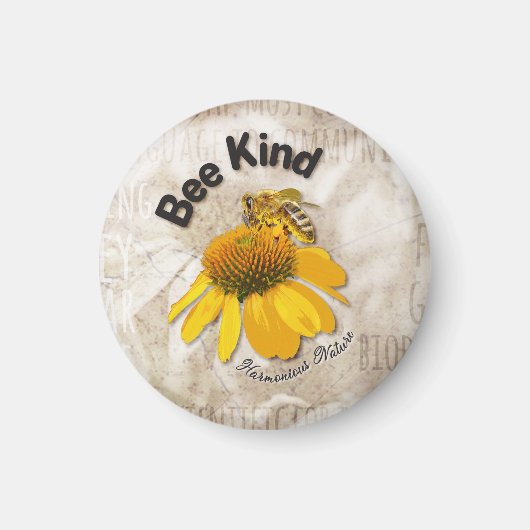 Bee Kind - Harmonische Natur Magnet (Vorne)